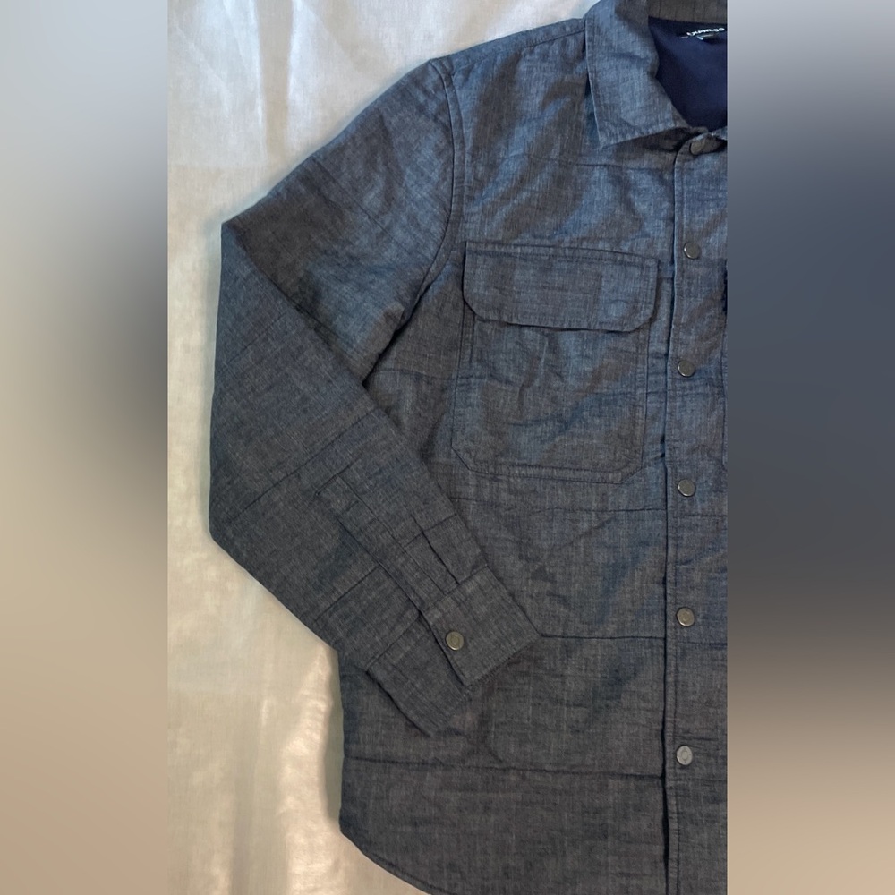 Express Men’s Medium Wash Blue Denim Shirt Jacket - Picture 2 of 9